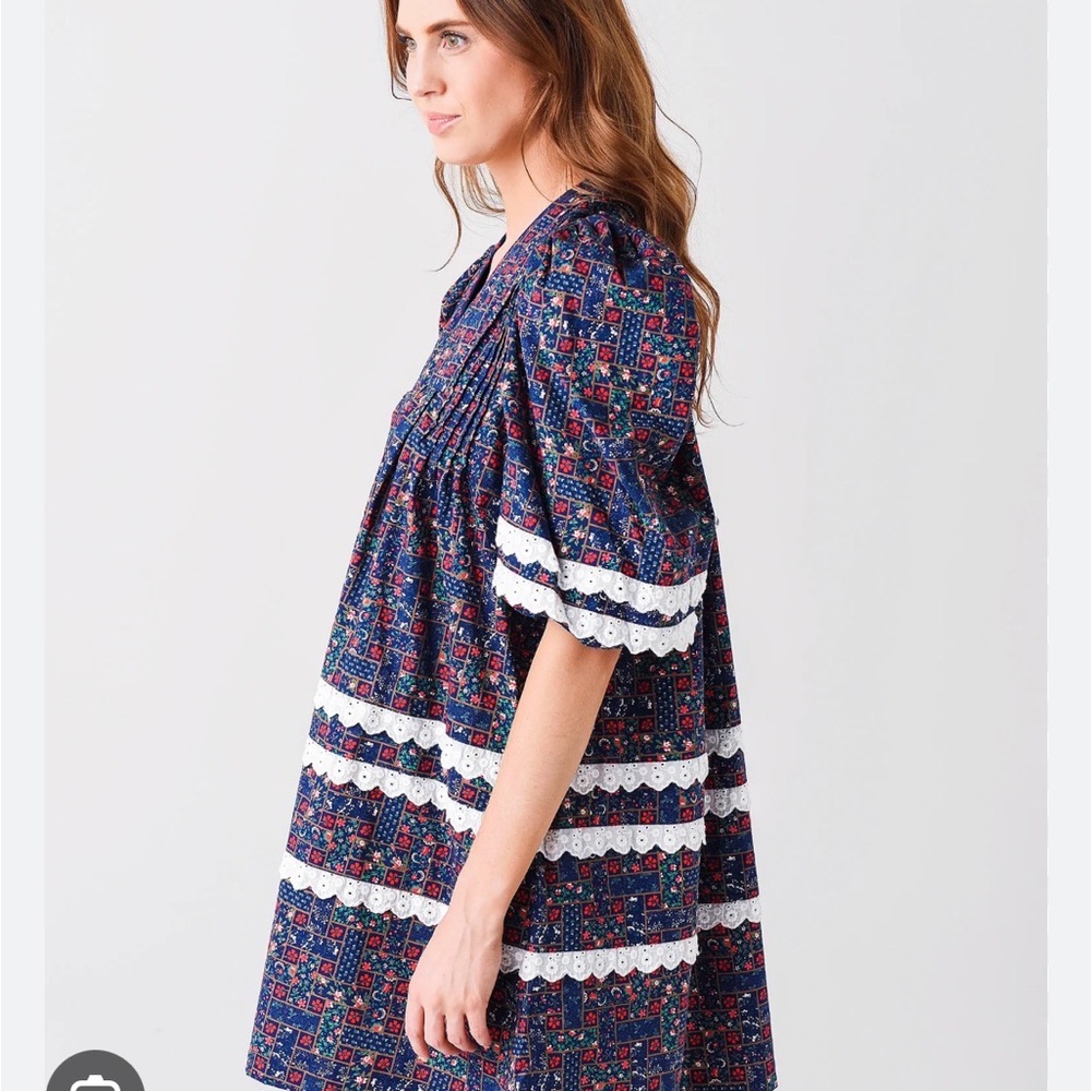 HUNTER BELL Jenkins Dress in Vintage Patchwork - Like New (XS) - Picture 3 of 15